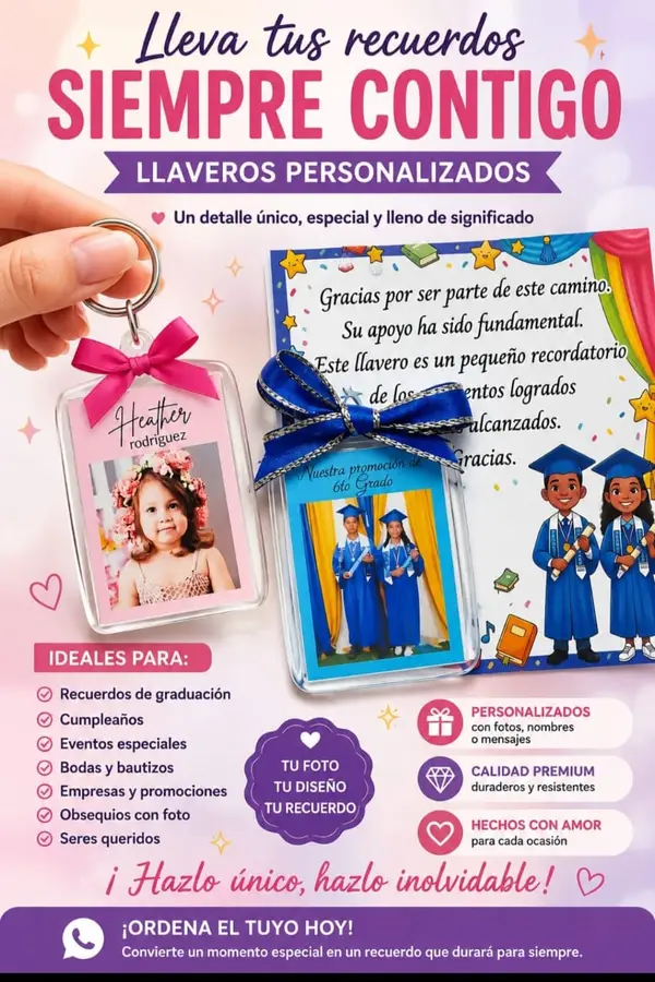 Llaveros personalizados — pieza personalizada de Detallitos Creativos.