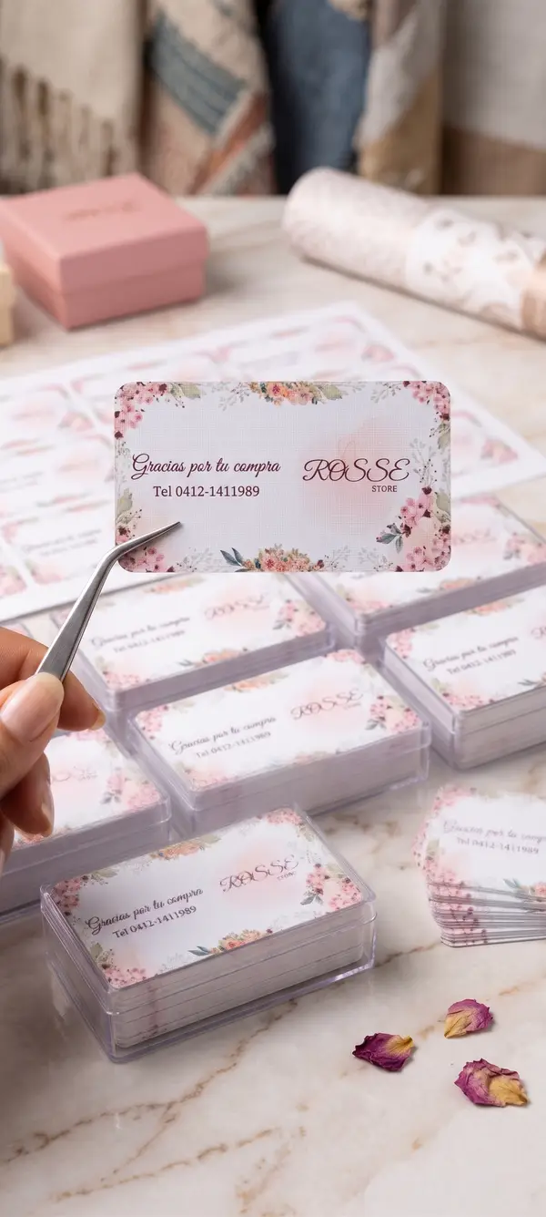 Etiquetas de marca ROSSE — pieza personalizada de Detallitos Creativos.