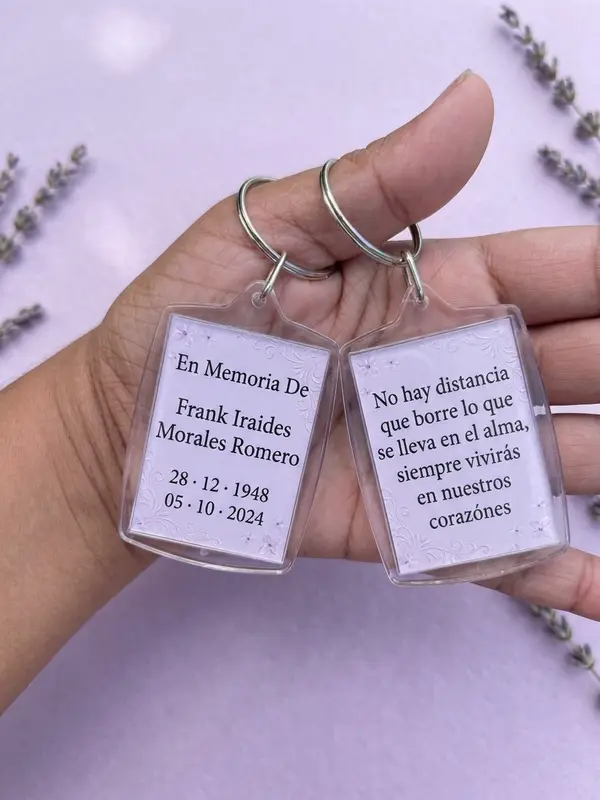 Llaveros con mensaje — pieza personalizada de Detallitos Creativos.