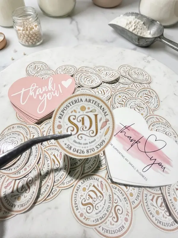 Stickers de marca SDJ — pieza personalizada de Detallitos Creativos.