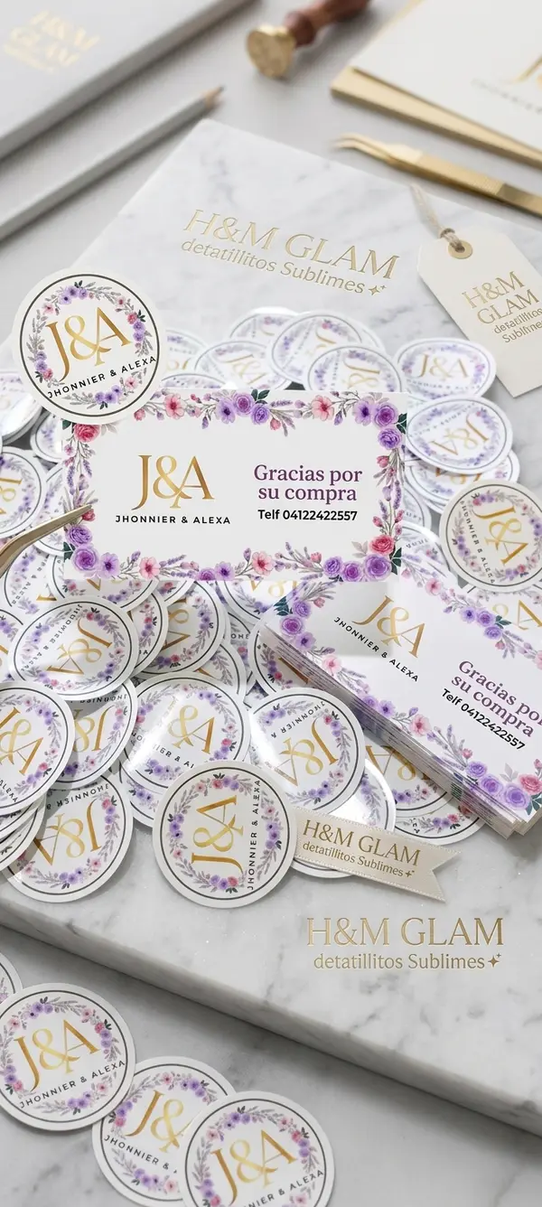 Etiquetas para marca — pieza personalizada de Detallitos Creativos.
