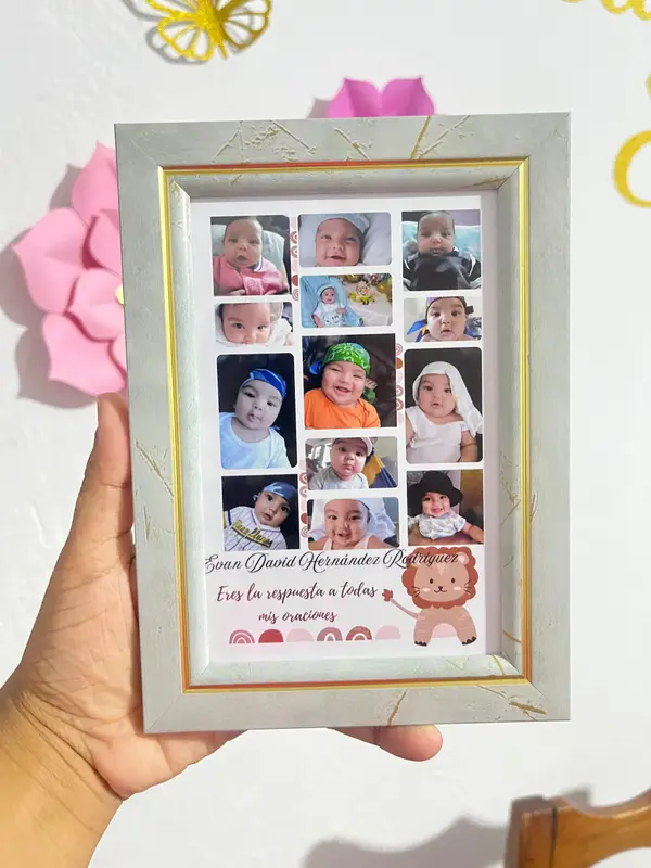 Portarretrato con fotos — pieza personalizada de Detallitos Creativos.